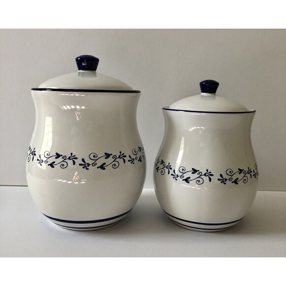 HOME BY TARGET COFFE AND SUGGAR BOWL W/LID CERAMIC WHITE AND ACCENTS FLORAL BLUE - Picture 3 of 10